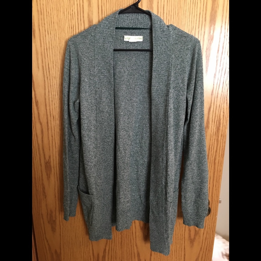 Long green cardigan